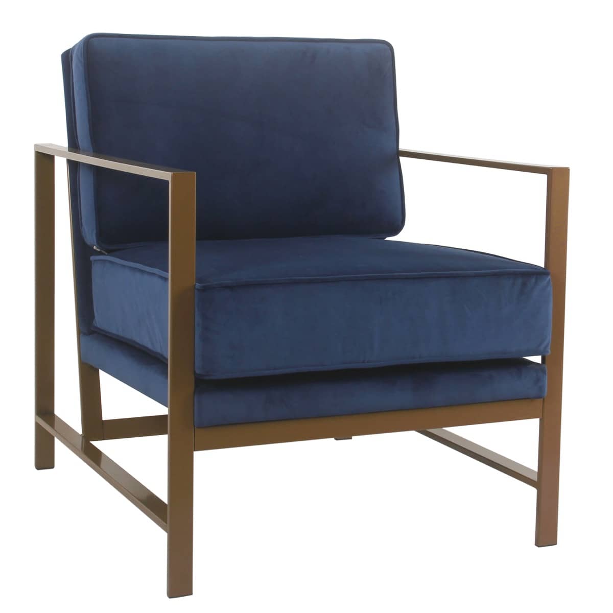 Modern Velvet Accent Chair with Metal Frame