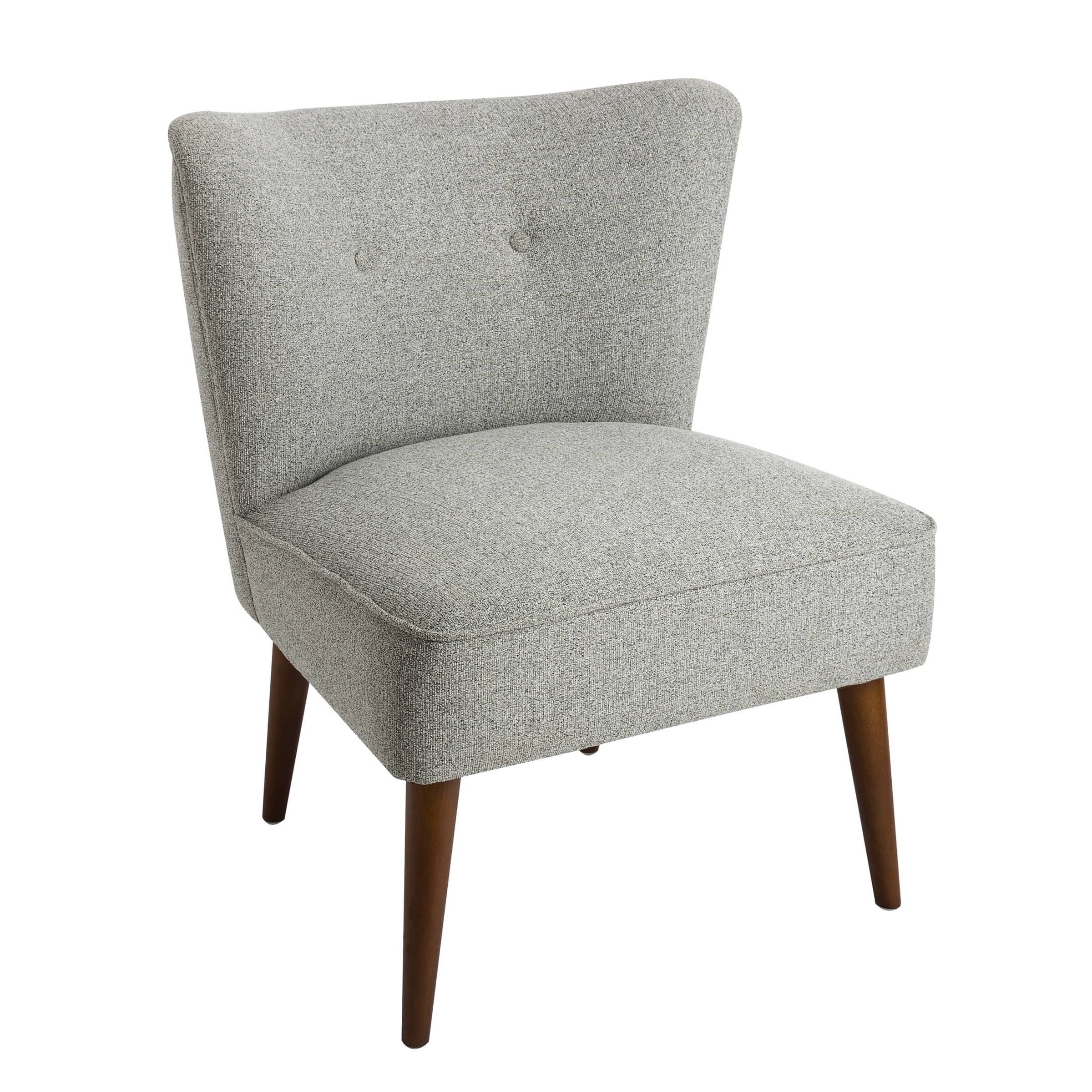 Modern Armless Accent Chair Button Tufting